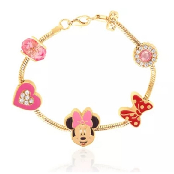 Disney Minnie Mouse Charm Bracelet with Heart Accents - Picture 1 of 5